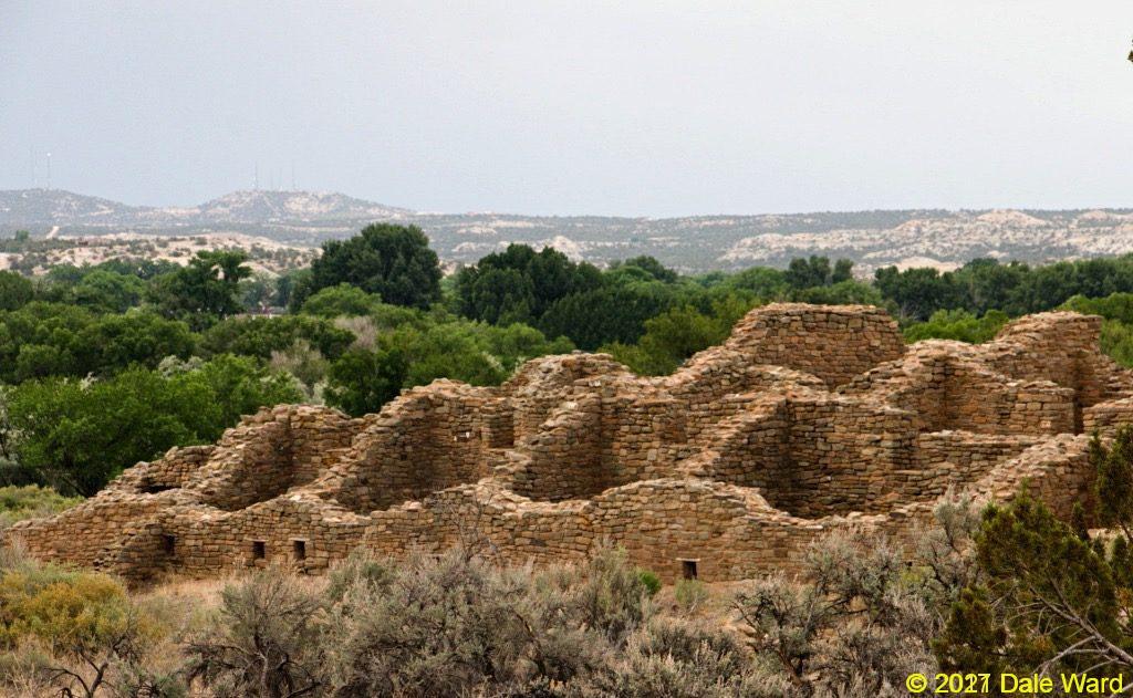 Aztec Ruins, with town of Aztec in background
